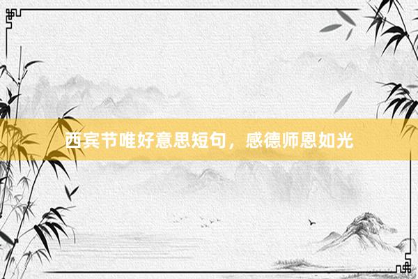 西宾节唯好意思短句，感德师恩如光
