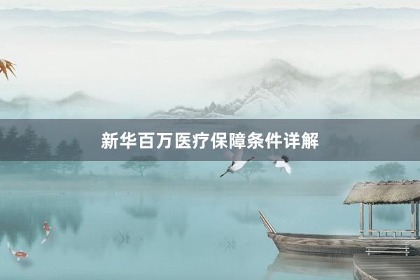 新华百万医疗保障条件详解